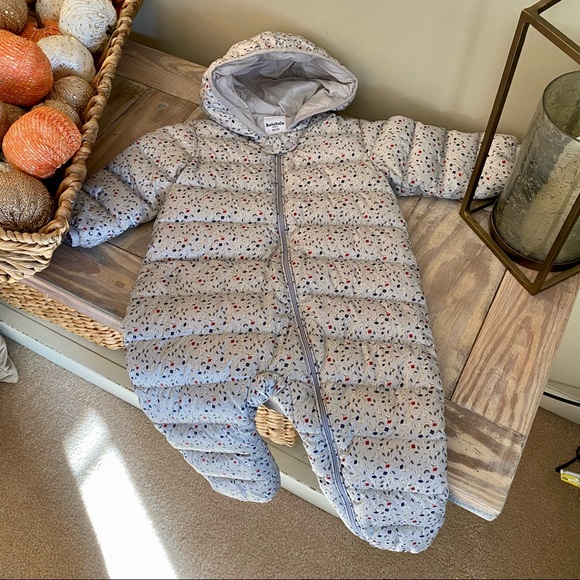 Mini Balabala Gray Floral Baby Snowsuit☃️ - Picture 2 of 16